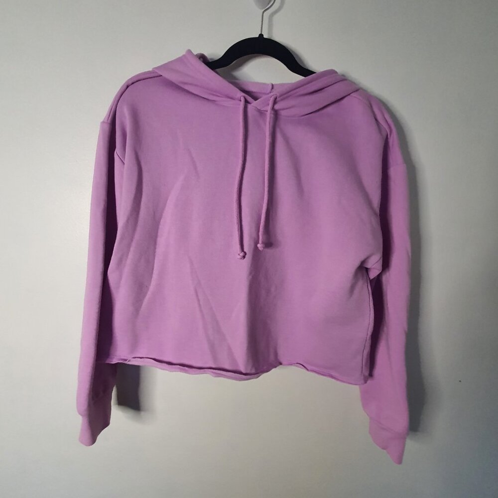 Flirtitude‎ Active Crop Hoodie Size L Sweatshirt Purple Girls Casual Top Ladies
